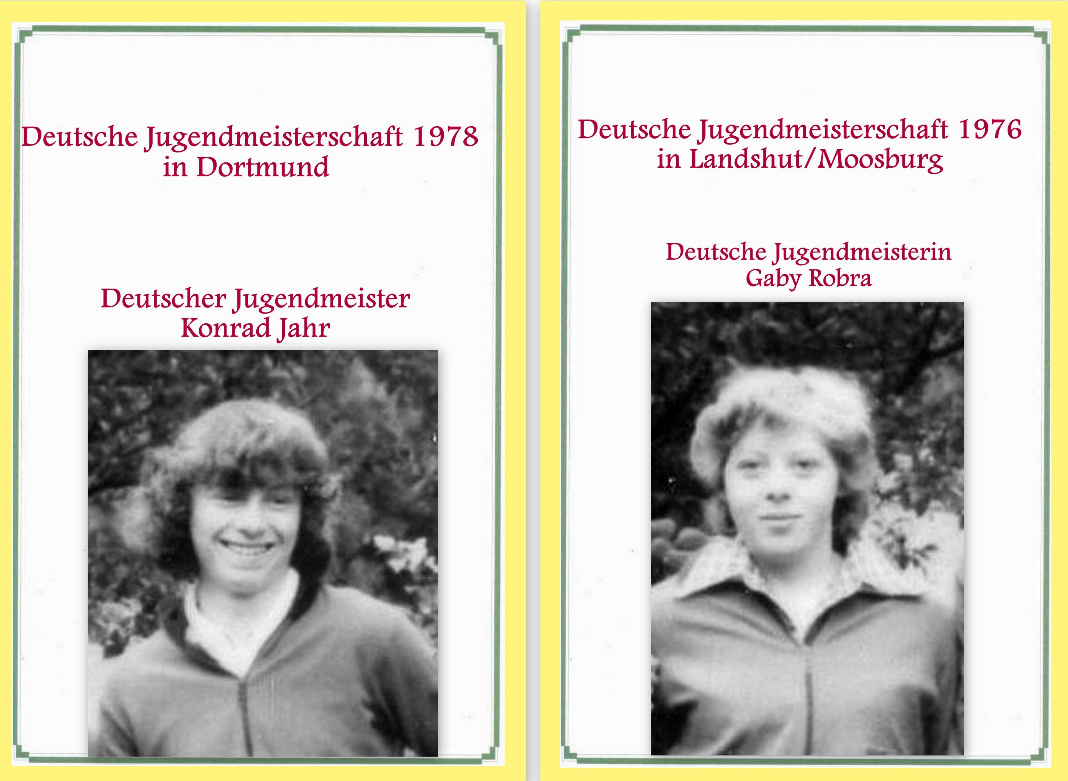 MGC Meisterbilder Konni und Gaby 1976 und 1978