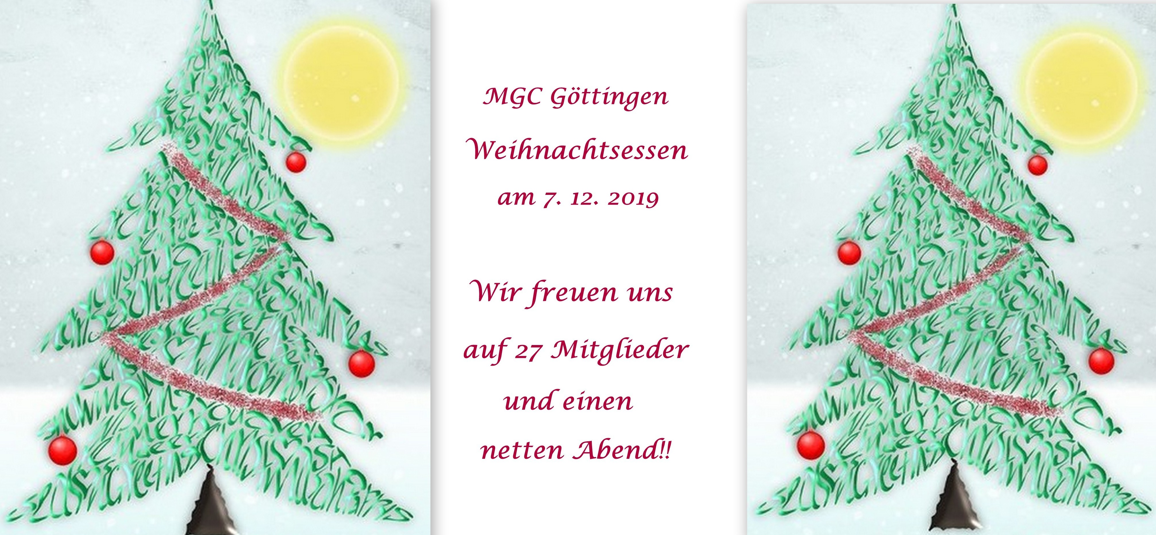 MGC Weihnachtsessen Einladung 