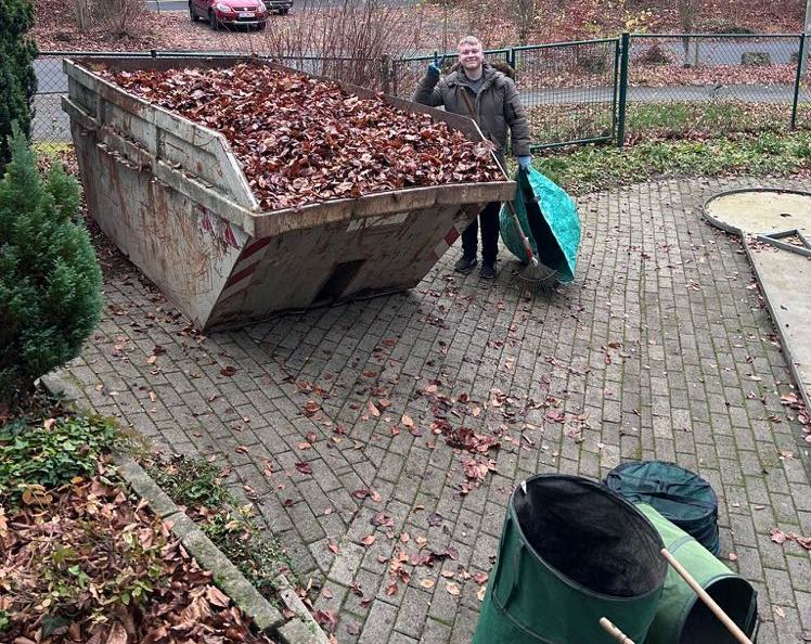 Laub Container ganz voll